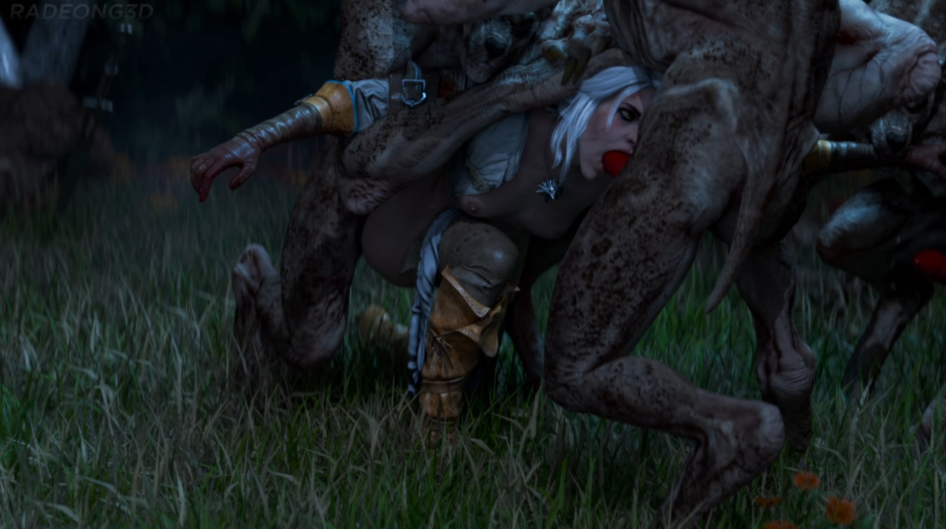 Spanish silver-haired witcher ecchi