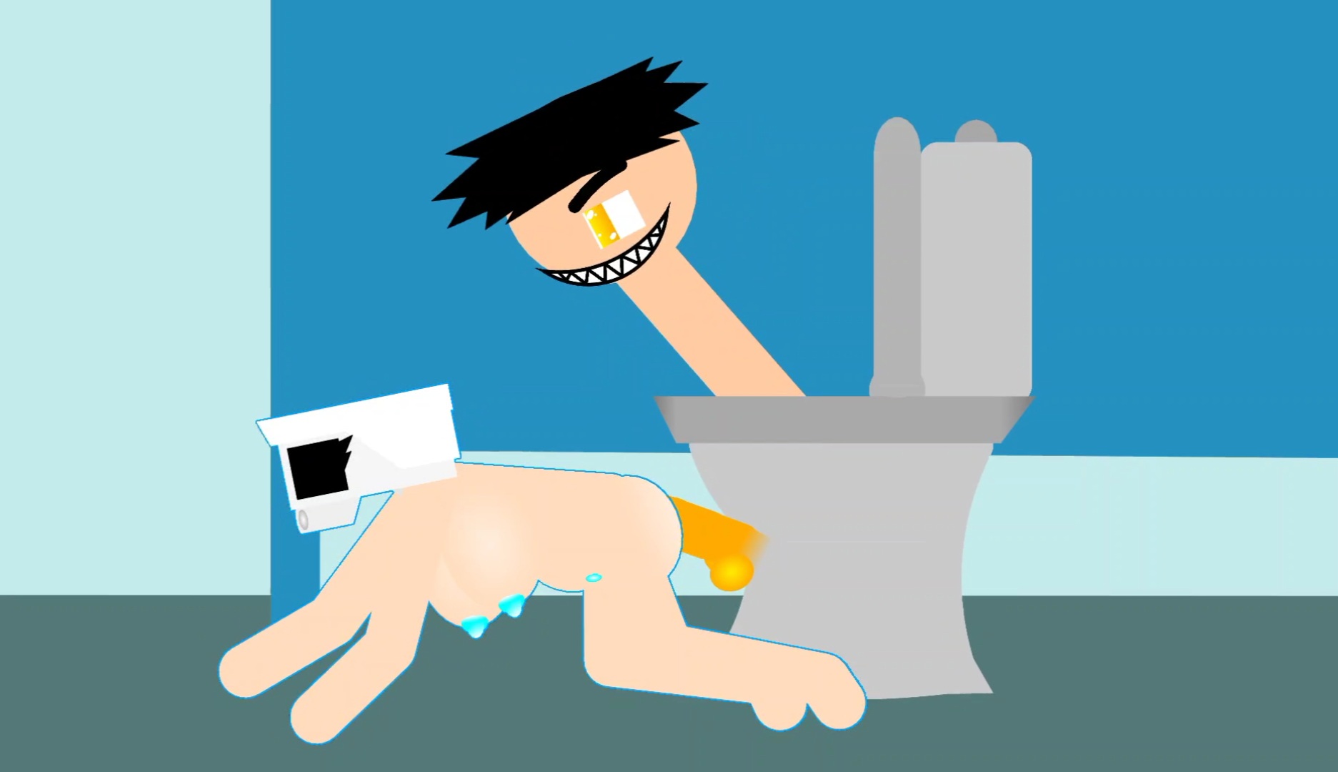 Aventura sexual en el baño skibidi