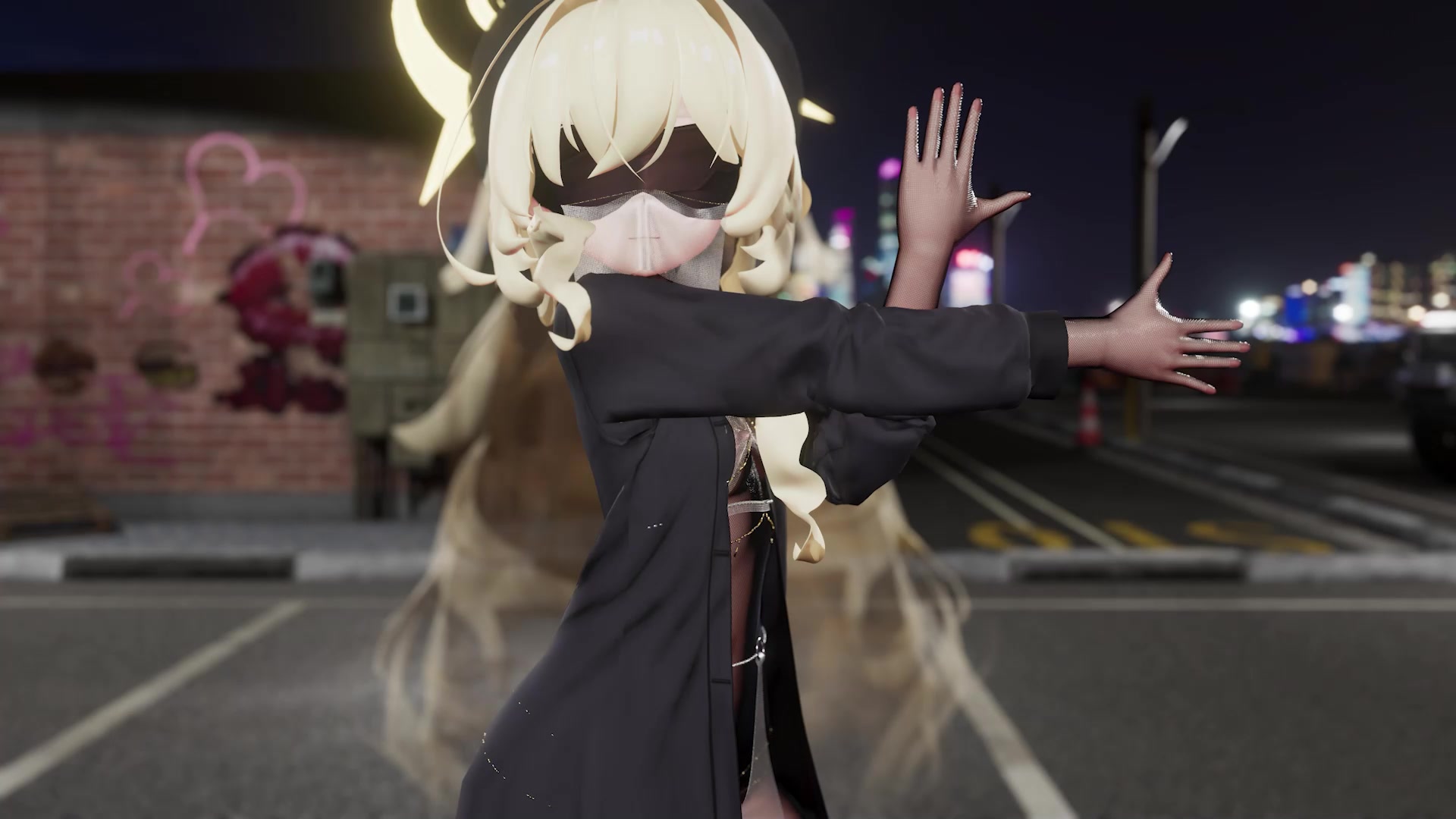 Baile erótico de colegiala sexy futanari con tentáculos