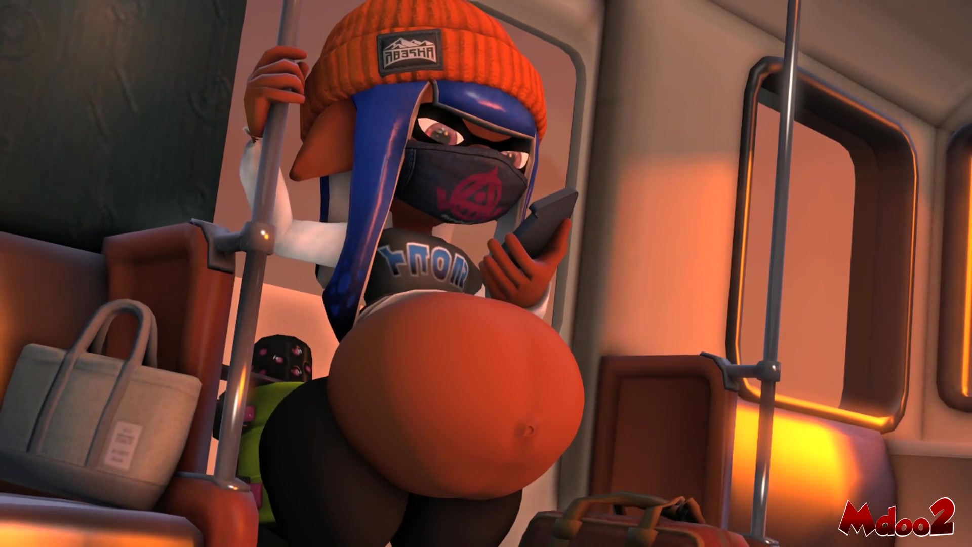 Colegiala futanari con tentáculos tras vore