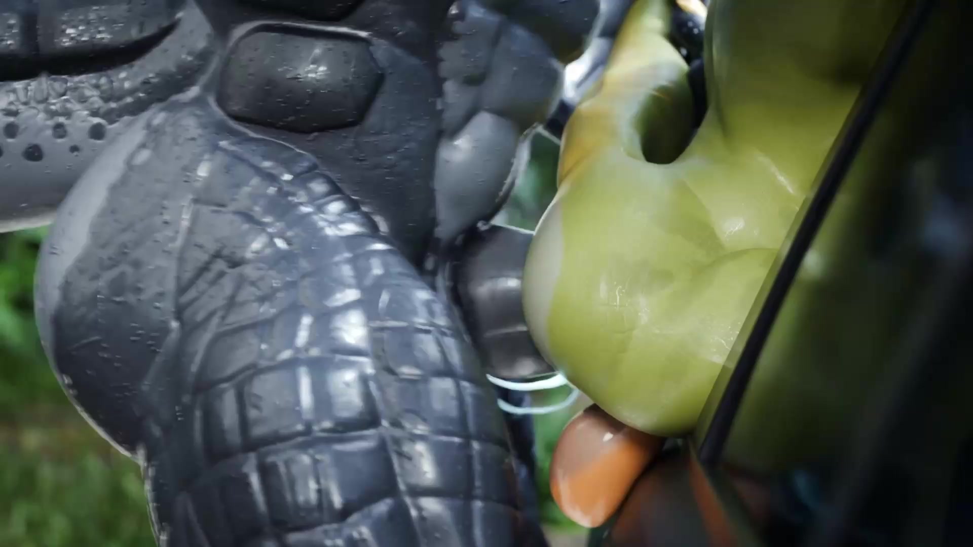 Riesiger alligator dominiert schuppige