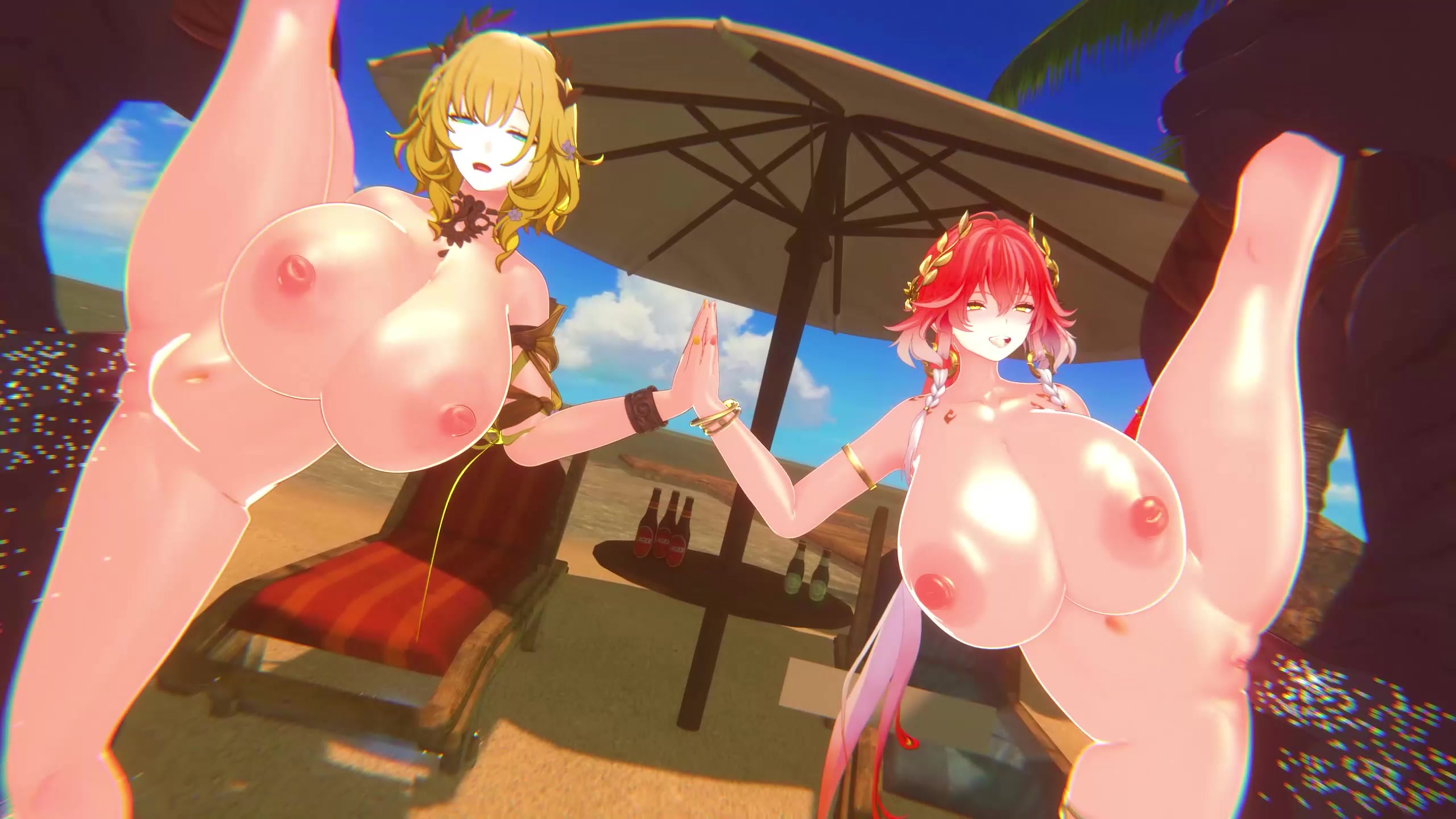 Heiße wuwa & starrail strand-ecchi-musik