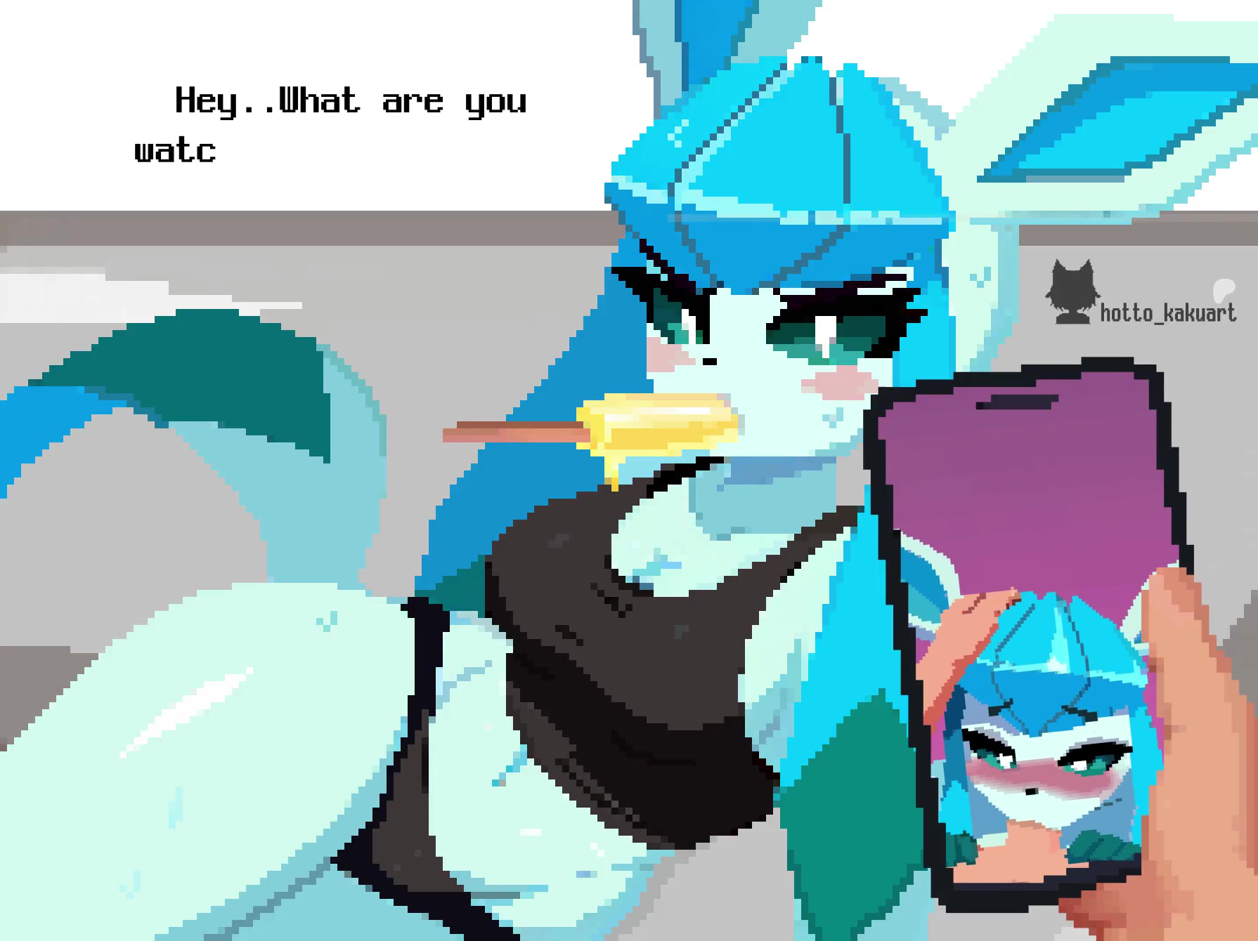 почему эта школьница пялится на свой тентакль-футанари хентай-телефон?