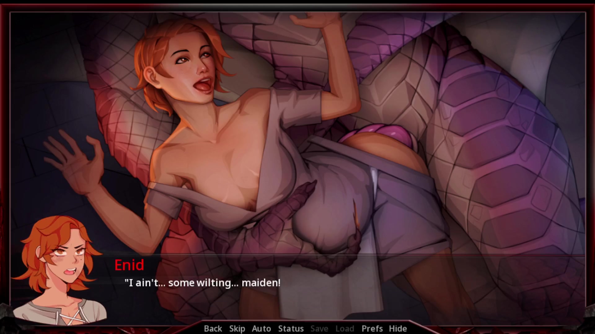 Enid devastadora, escena ecchi futa tentáculo colegiala