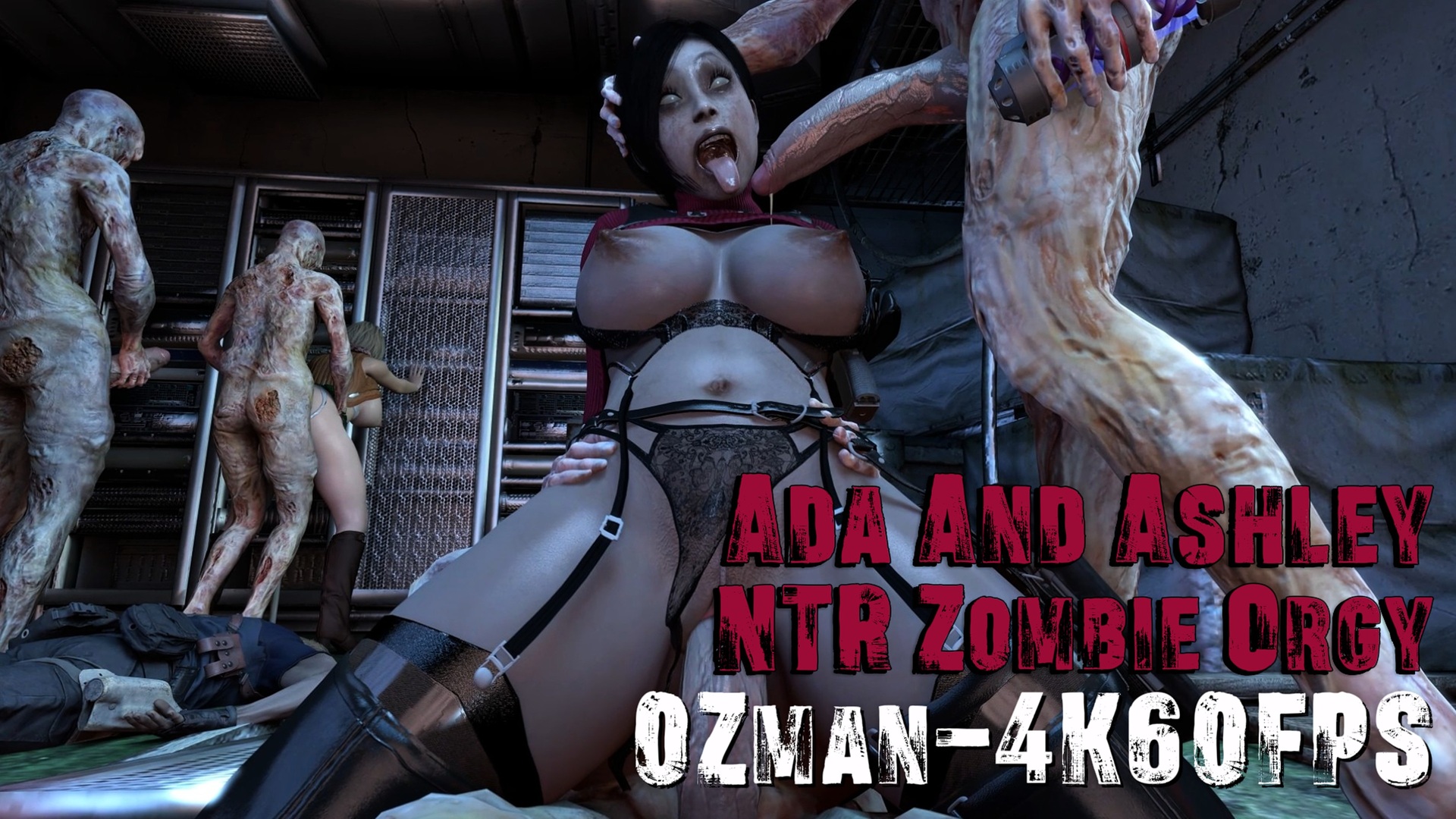 Orgía zombie ntr: ada y ashley 4k futanari tentáculos ecchi