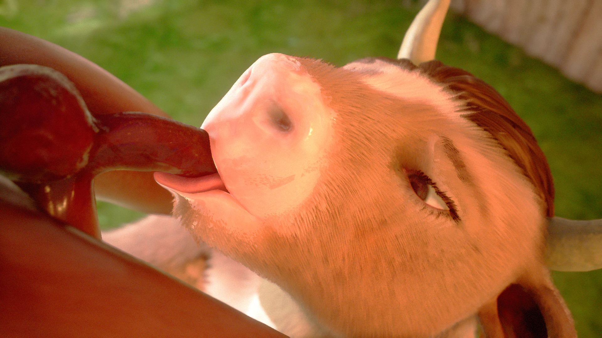 счастливый фермер трахает сумасшедшую коровь-девушку