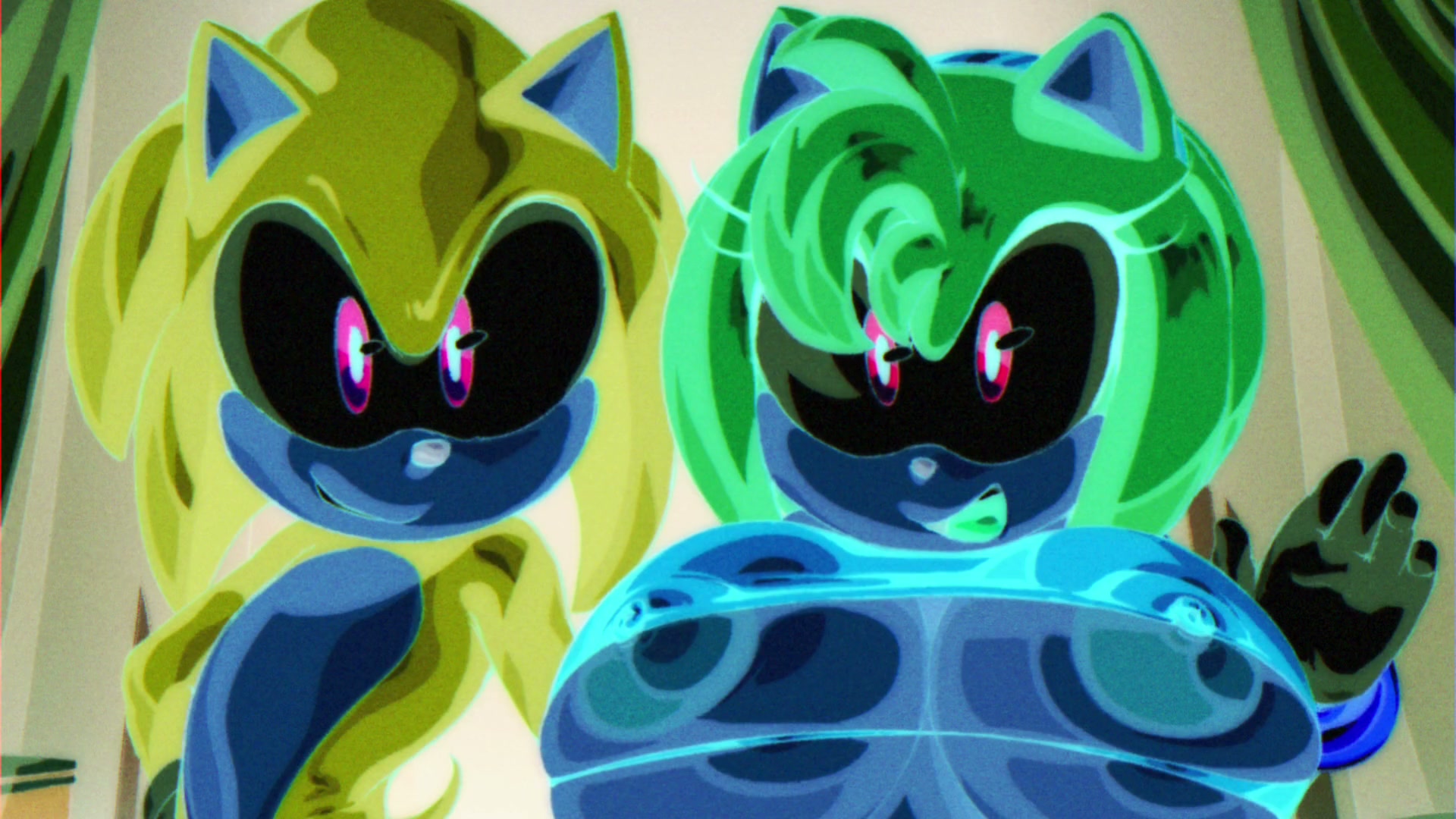 сцена хентаи школьницы-футанари с щупальцами и остановкой времени