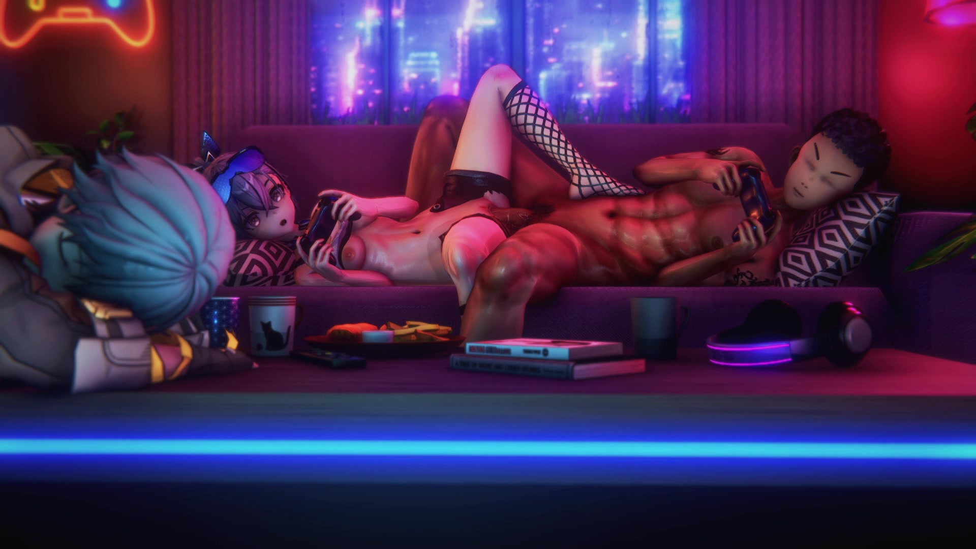 игра всю ночь: футанари-школьница и щупальца эччи