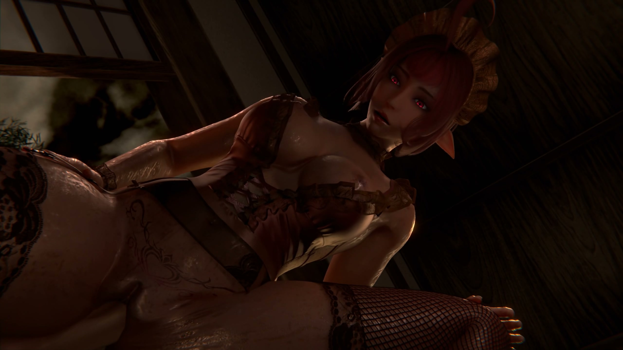 покорность демонической горничной: тёмная школьница щупальце фута эччи