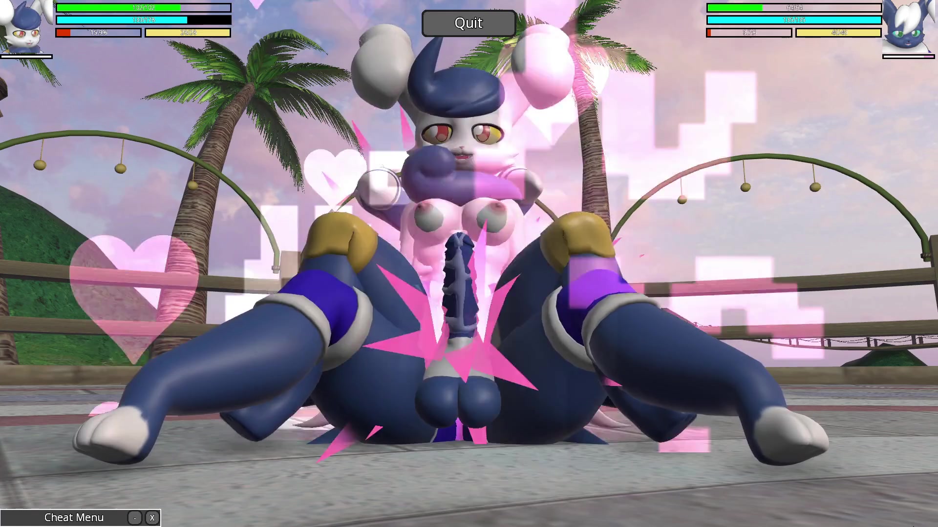 фута мяустик дерётся с героиней в горячей потасовке