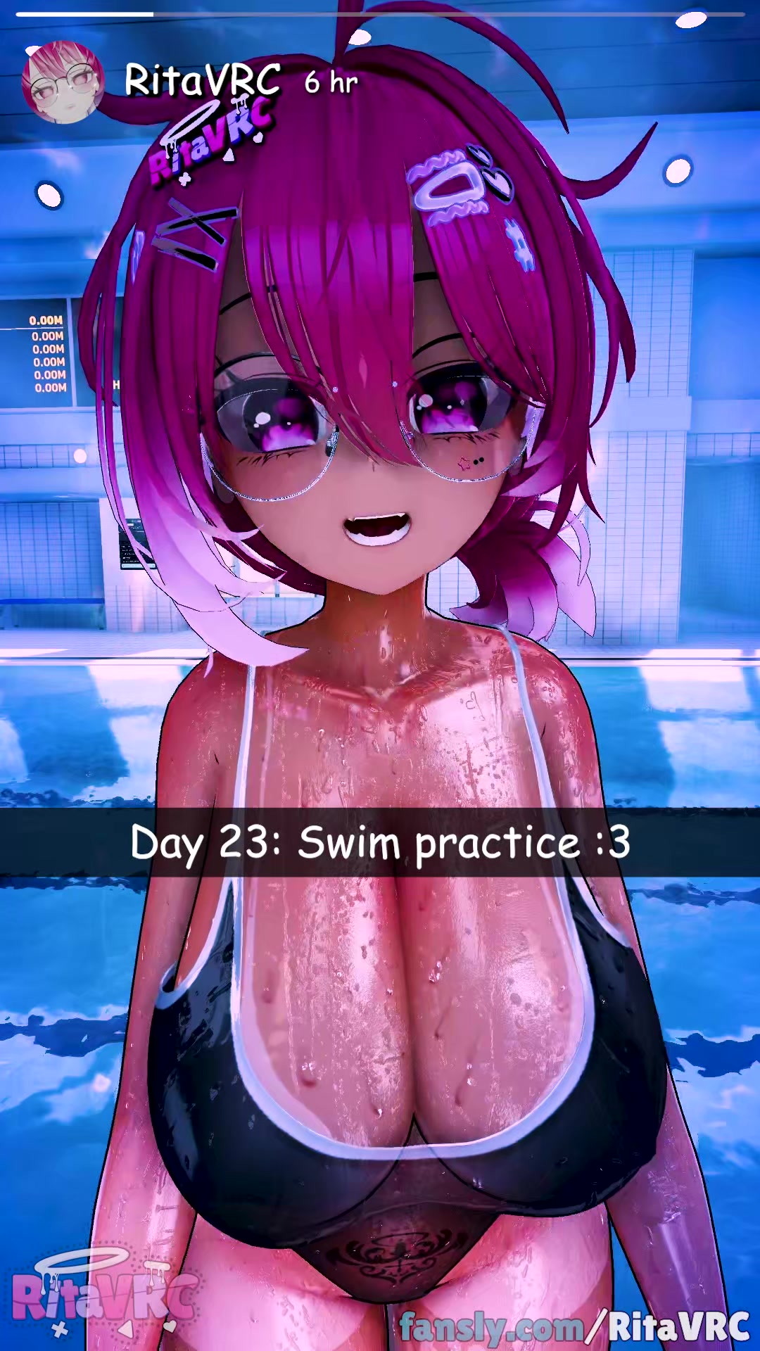 щупальцевое удовольствие с футанари-школьницей в купальнике