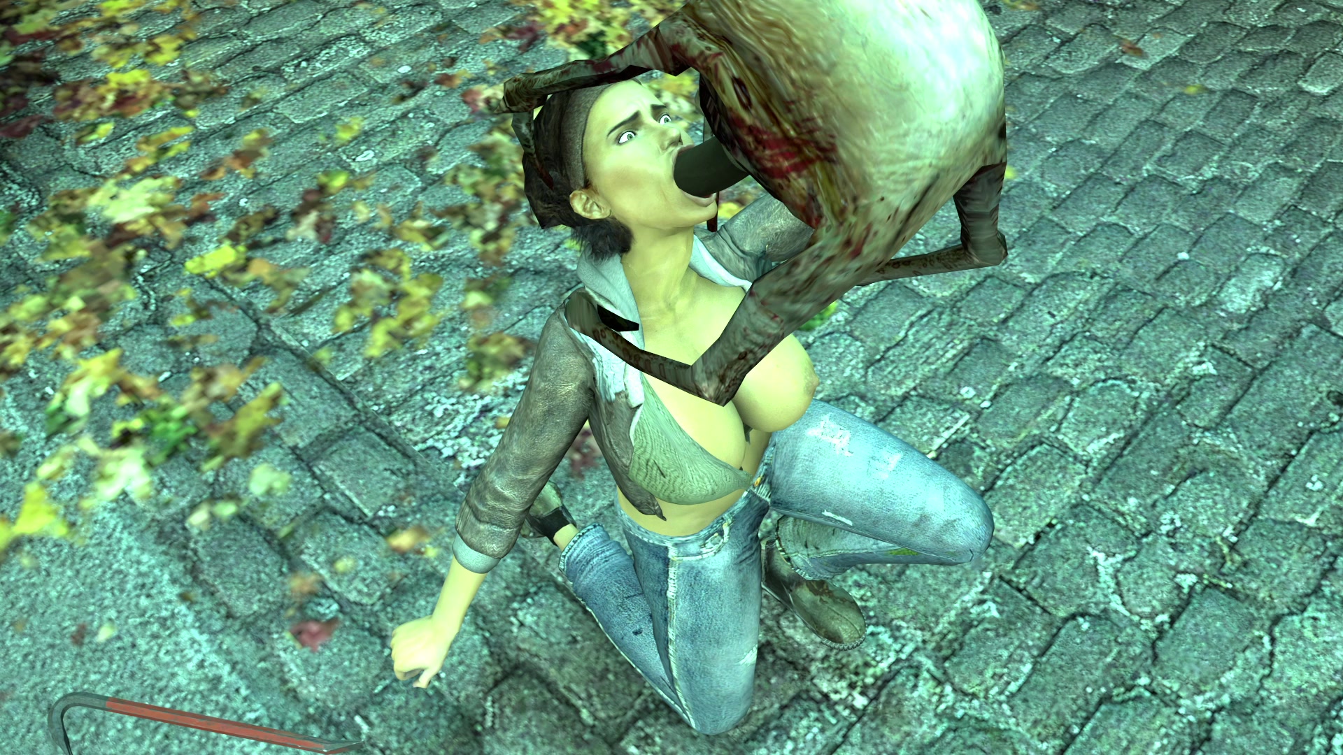 аликс с хэдкрабом: тентакле-фута школьница эччи