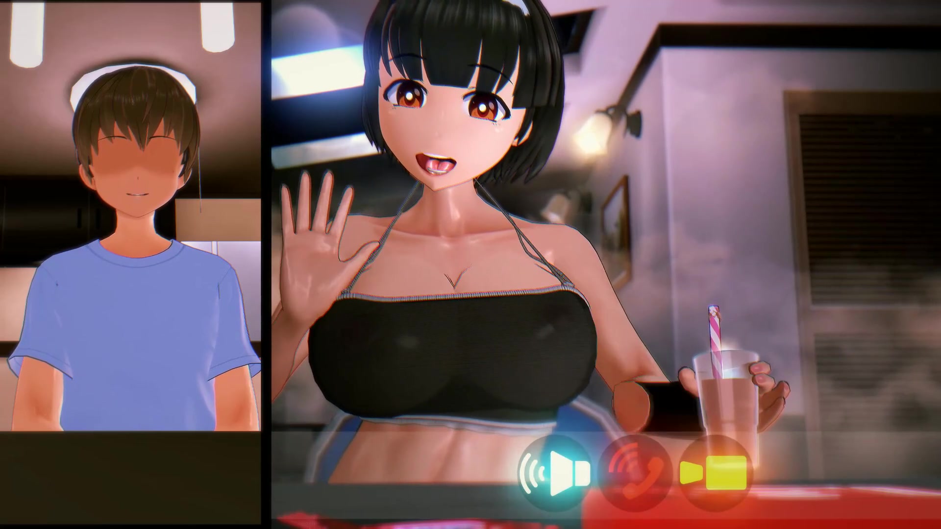 школьница-футанари показывает парню тентакле-эччи-напиток