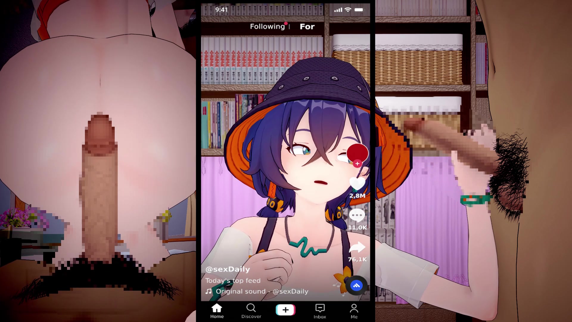 Transmisión de tentáculos futa erótica de belle