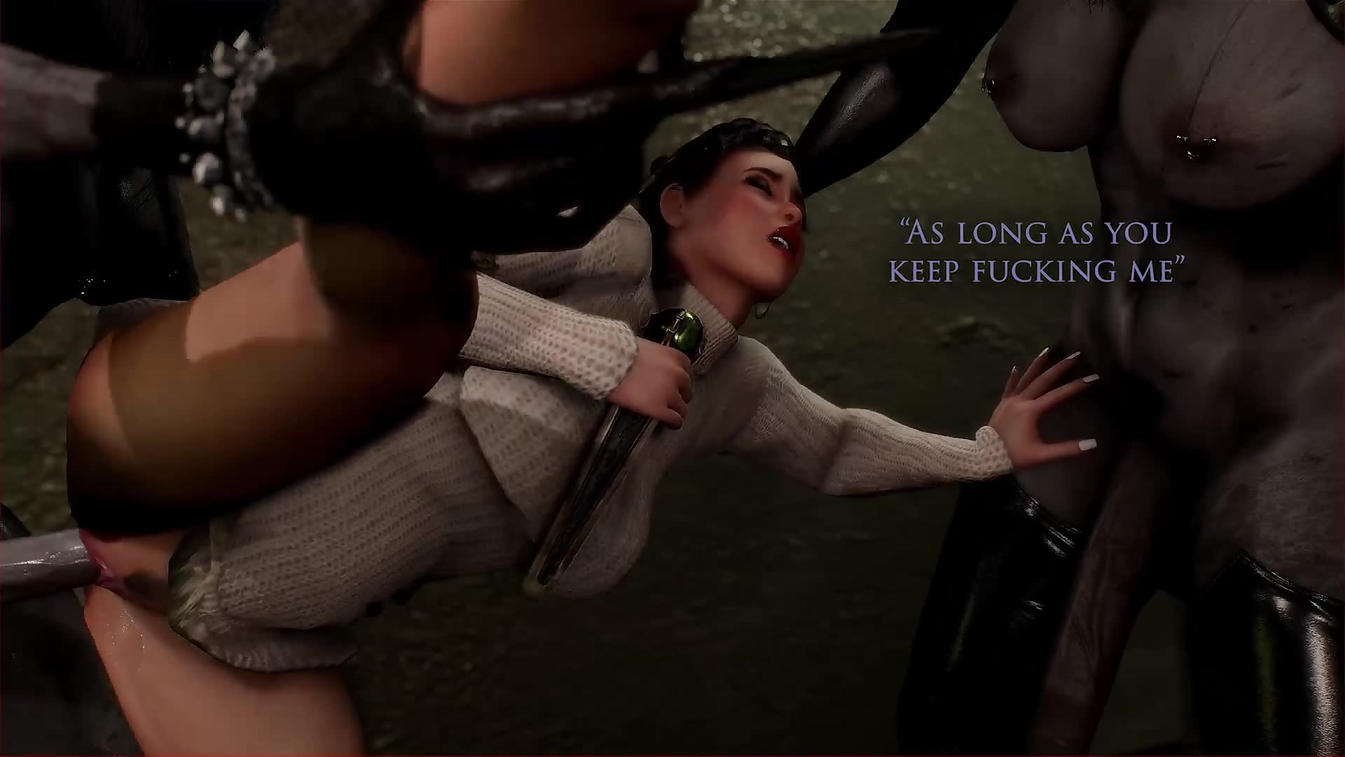 Soeurs zombies bourrent la chatte élargie de la lycéenne bustée