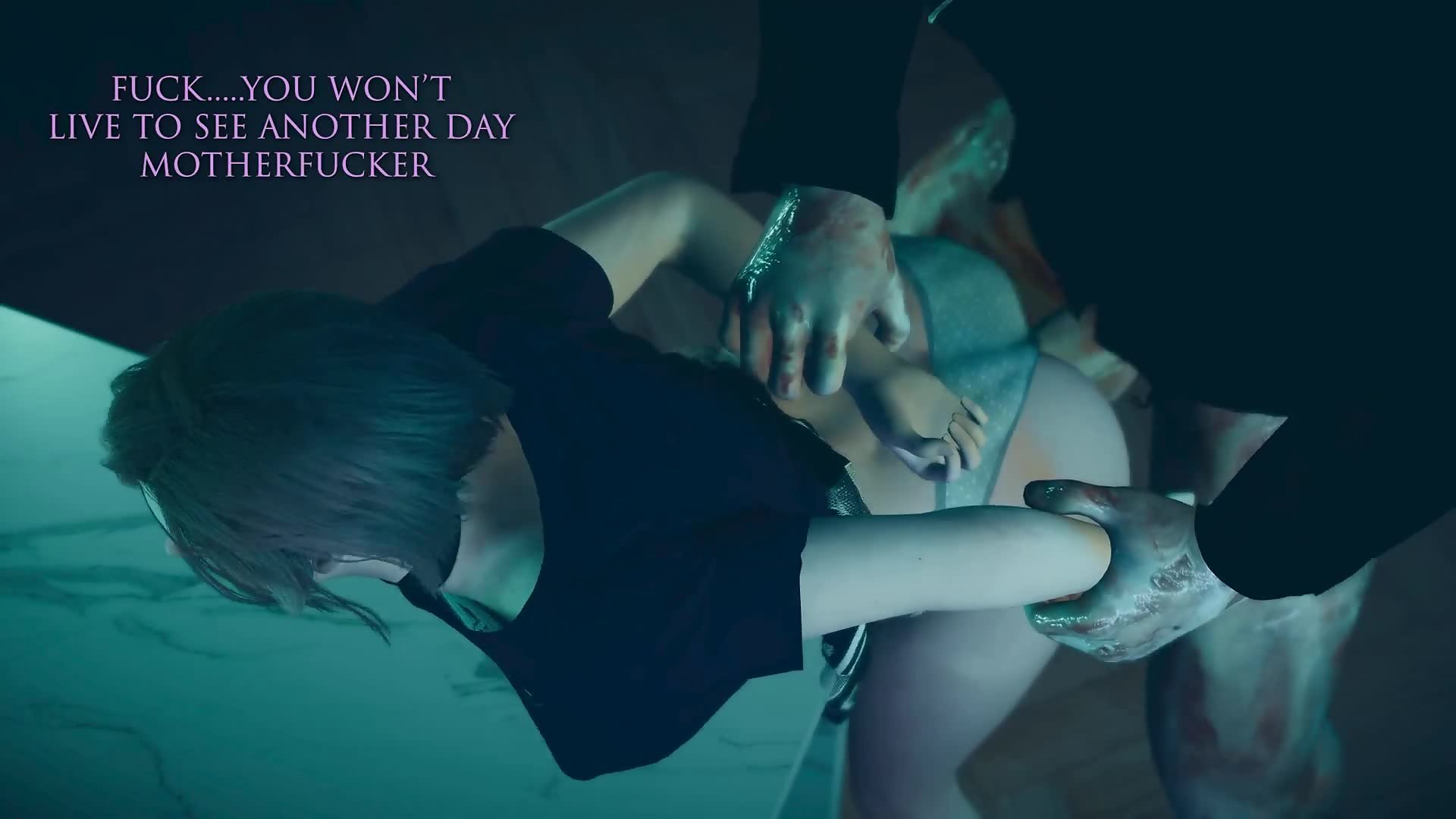 Zombie vicieux baise chatte et cul de fille toute la nuit