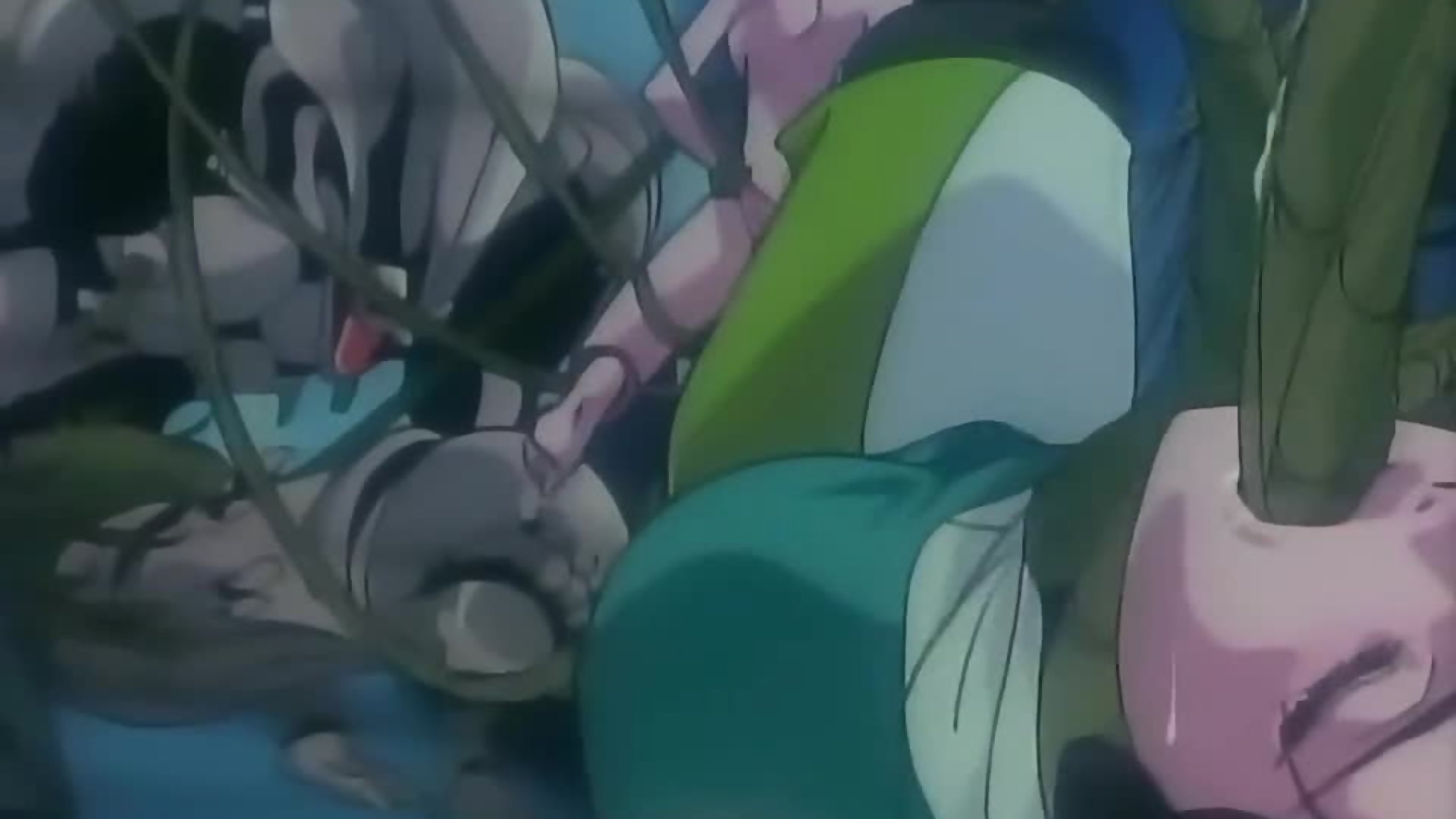 Tentacle monster choking warrior babe while banging her hentai pussy