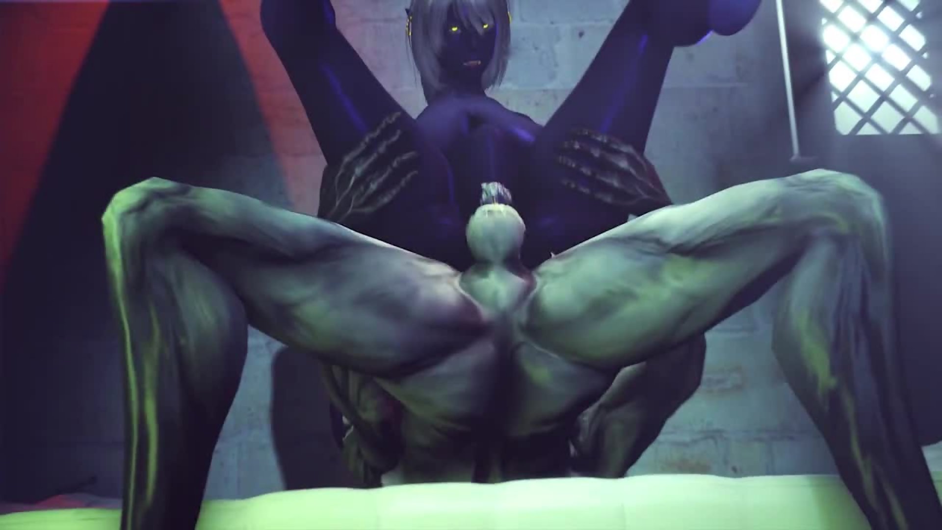 巨乳女王ヌアリアが制御不能実験で激しく騎乗る