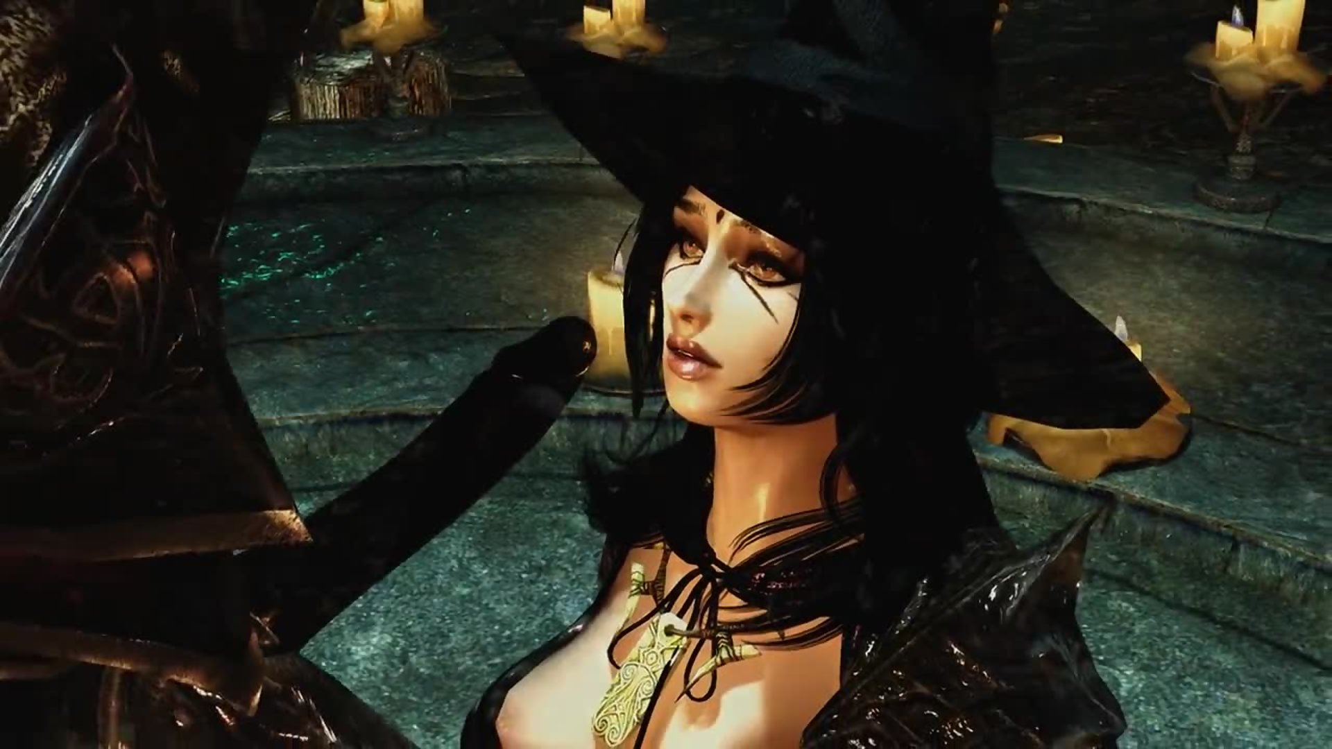 Skyrim witch babe mouth used for sex & facial