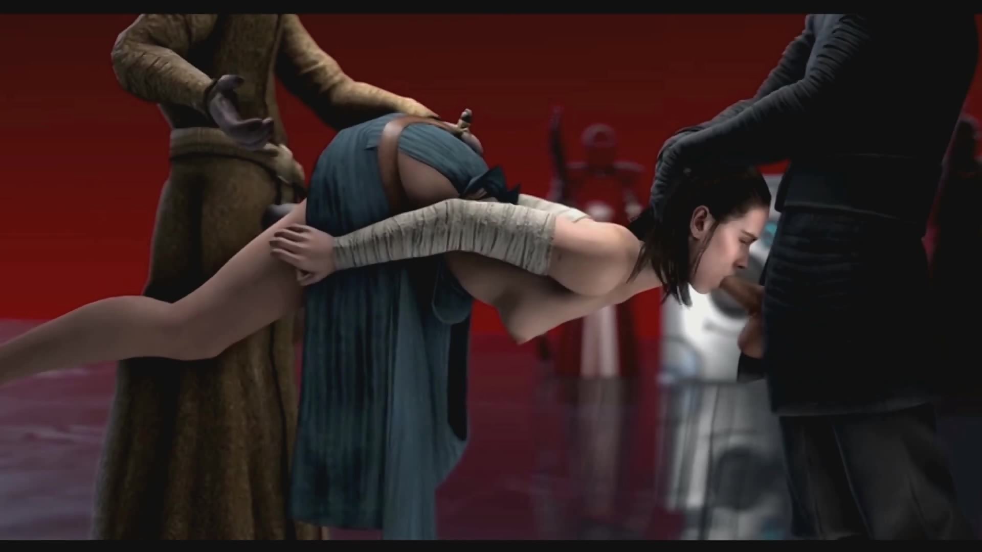 Star wars 3d parody: rey forced to serve snoke & kylo