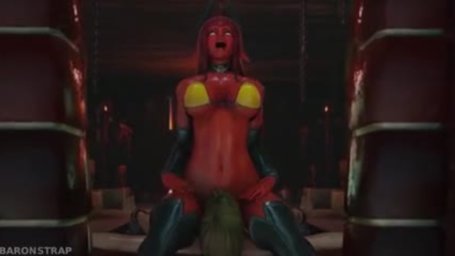 Succubus makes elf lick her demon pussy