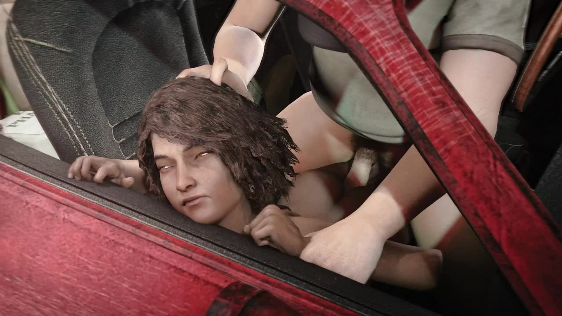 ウォーキング・デッドのクレメンタインを車で激しく犯す