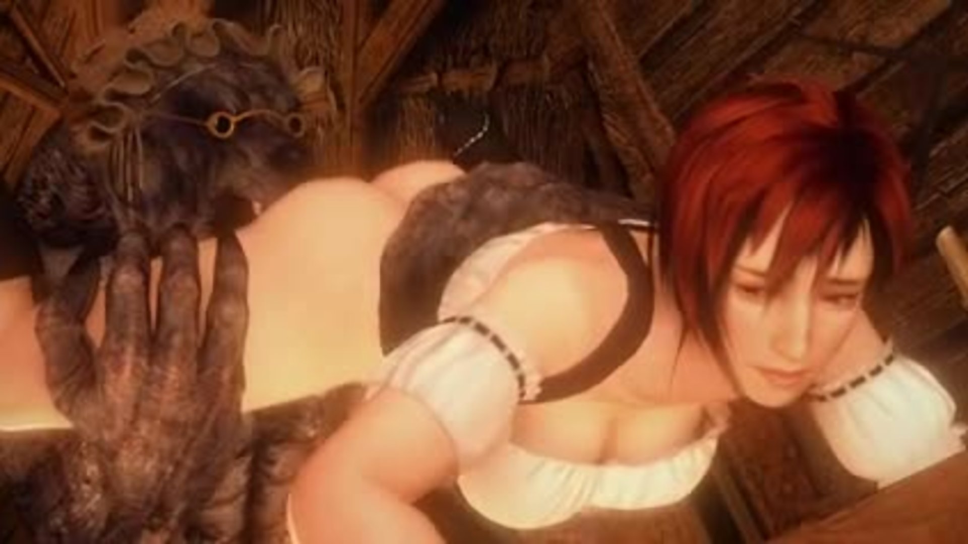 大きな悪い狼は赤ずきんに彼の巨大なチンコをあげる