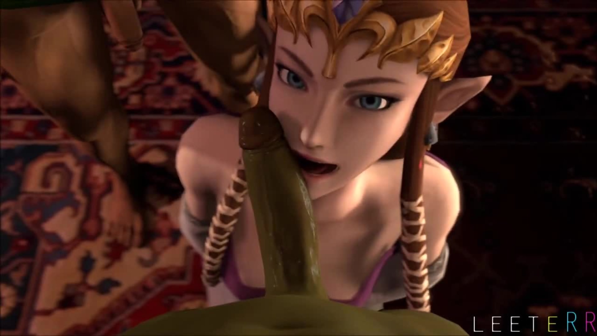 Animação 3d de sexo oral com zelda