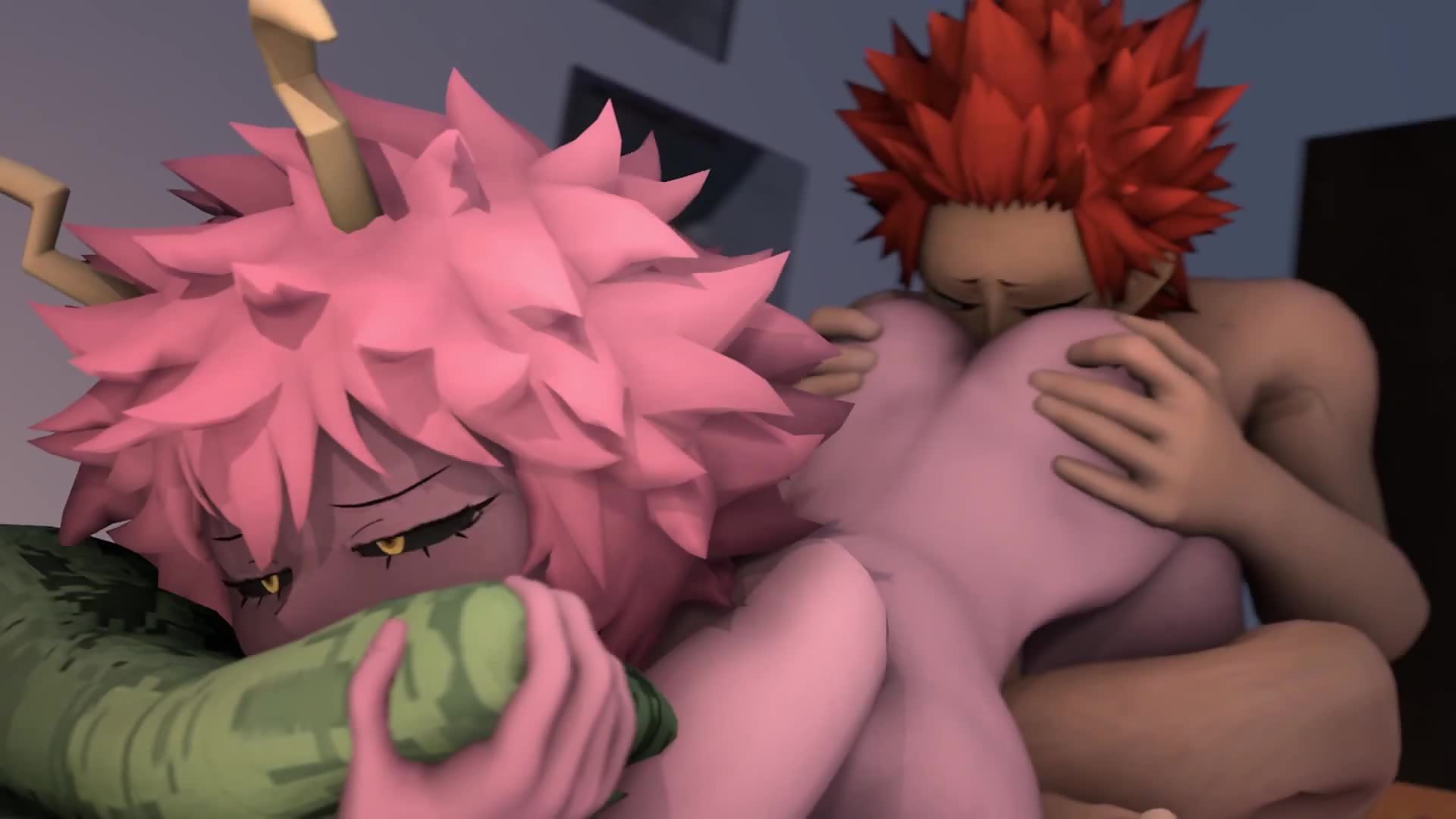 Eijiro kirishima creampies mina ashido's asshole intensely
