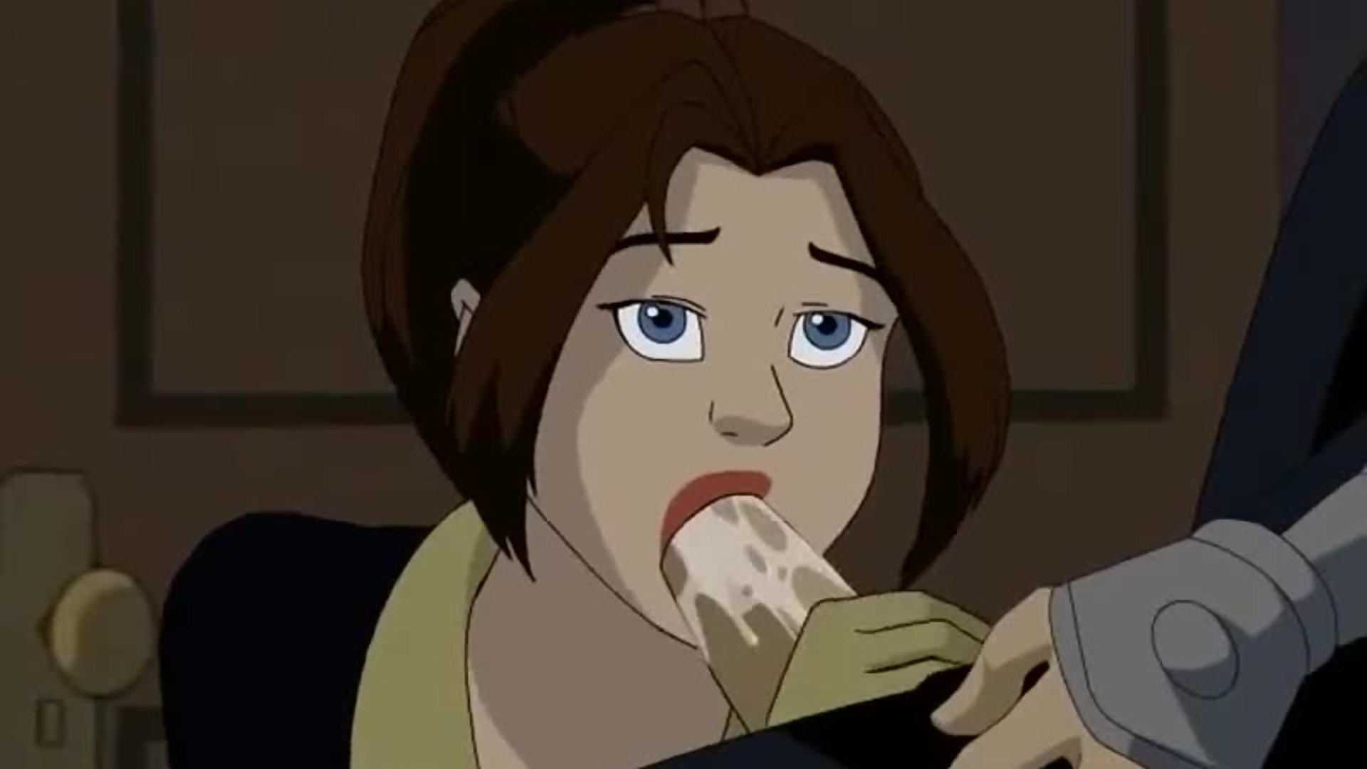 X-メンのキティがアバランチのチンポをフェラしていたずらなアニメ顔射