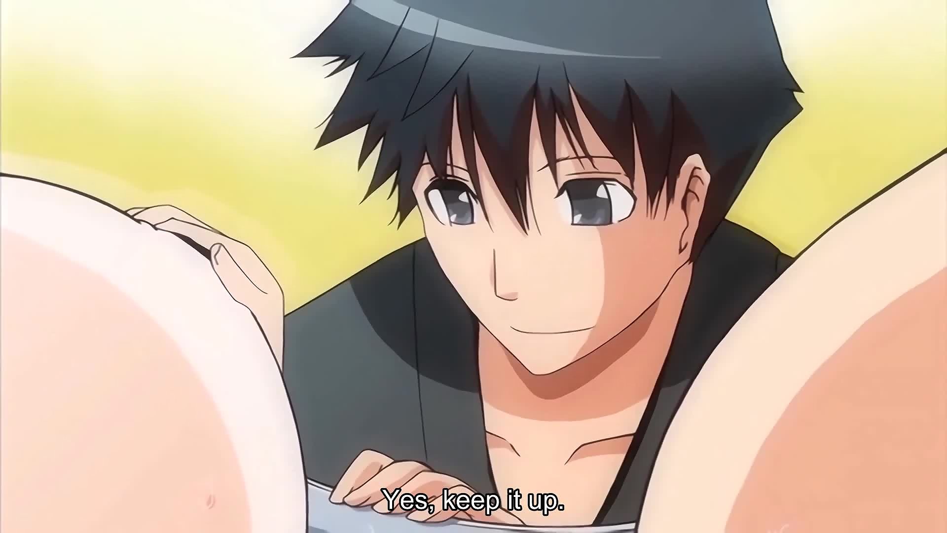 Double-sided dildo anal fun with hentai sluts