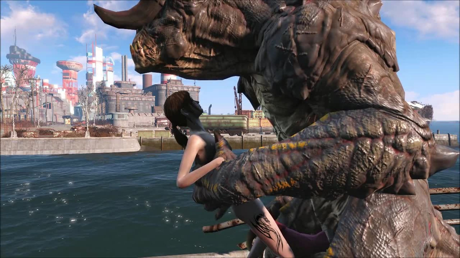 Ellie empaled pelo enorme pau monstruoso do deathclaw