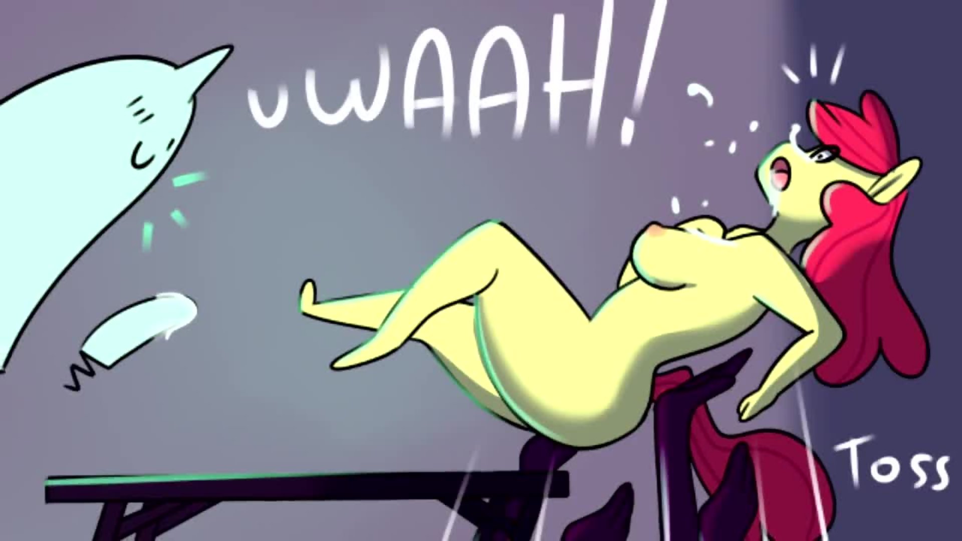 A égua hentai leva um consolador enfiado na buceta