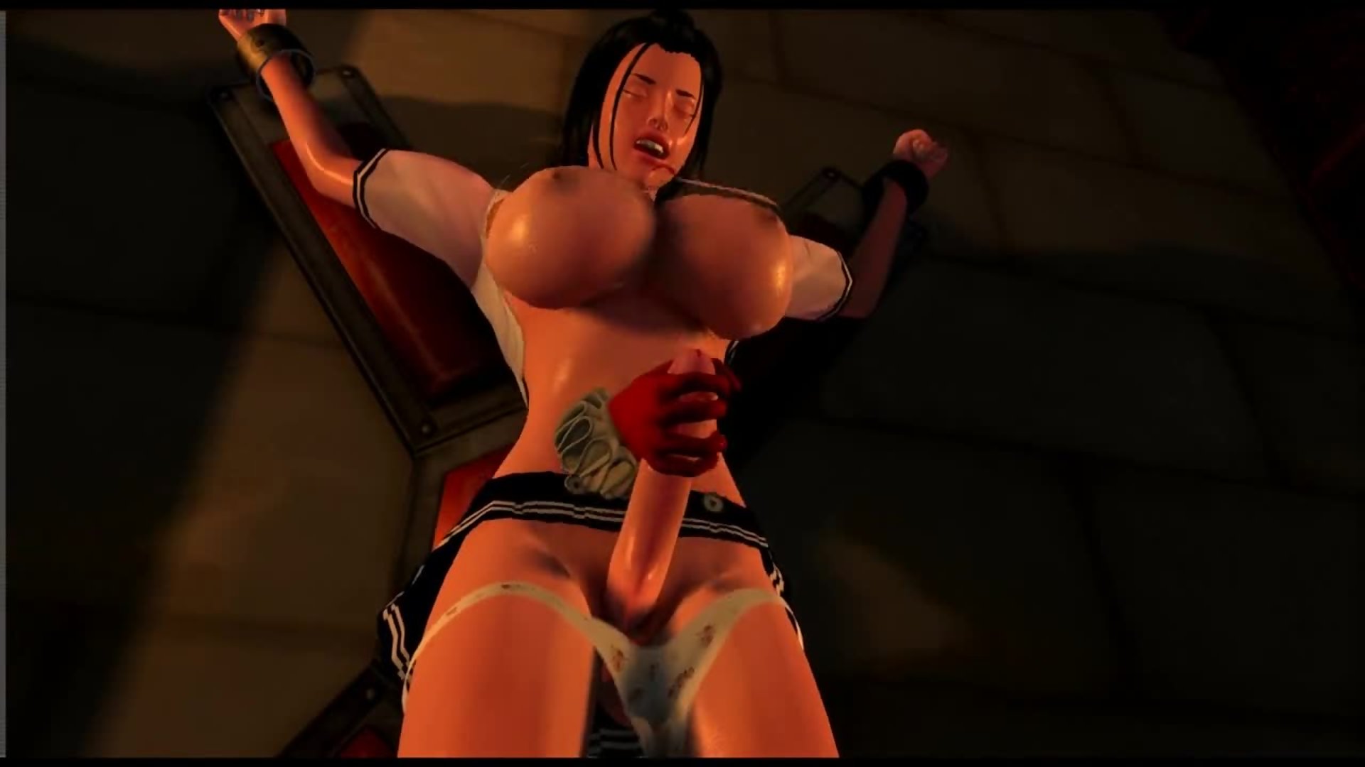 Aluna futanari fantasma punheta amarrada