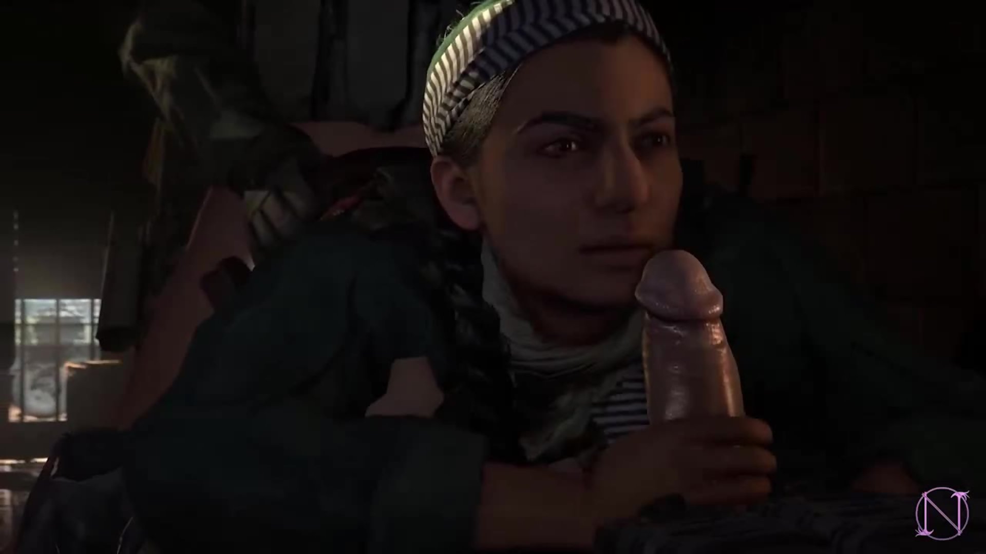 3dファラ・カリムがcod兵士たちと3p