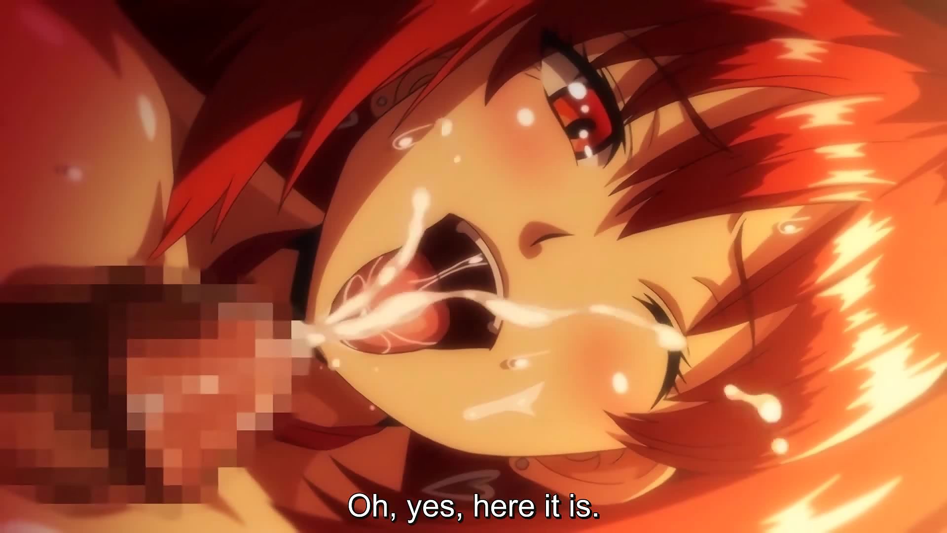 Busty teen face jizzed by hentai nerd after caught