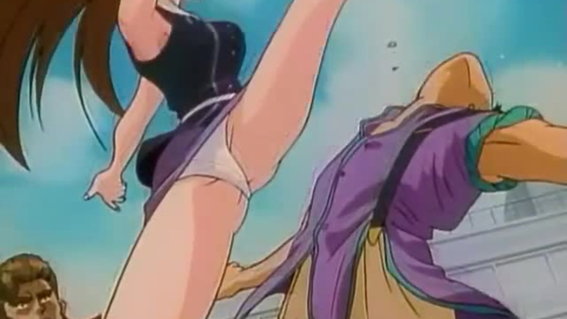 Kenta fucks a hot hentai milf while daughter masturbates