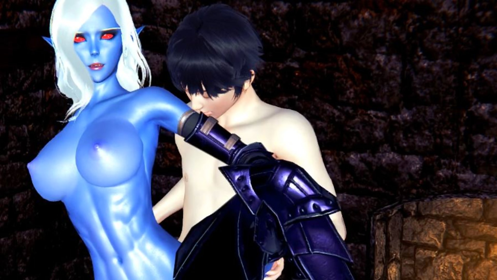 Sylvanas windrunner haciendo garganta profunda de rodillas